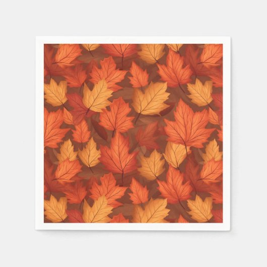 Orange Herbstlaube Serviette (Vorderseite)