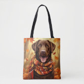 ORANGE HERBSTLAUBS CHOCOLATE LABRADOR RETRIEVER TASCHE (Vorderseite)