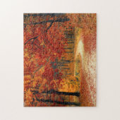 Orange Herbstlaubs Country Dirt Road Foto Puzzle (Vertikal)