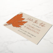 Orange Herbstmapelleaf Hochzeit speichern das Datu Folieneinladung (Gedreht)