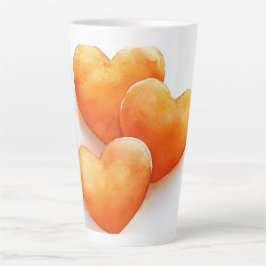 *Orange Herz Wasserfarbe Milchtasse