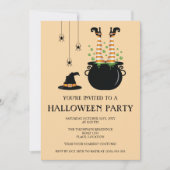Orange Hexenbeine in einem Cauldron-Halloween-Part Einladung (Vorderseite)