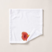 Orange Hibiscus Flower Tropical Floral Badhandtuch Set (Waschlappen)