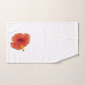 Orange Hibiscus Flower Tropical Floral Badhandtuch Set (Handtuch)