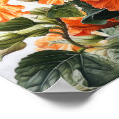 Orange Hibisken Blume Art Print Poster (Ecke)