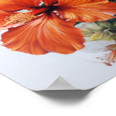 Orange Hibisken Blume Art Print Poster (Ecke)