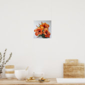 Orange Hibisken Blume Art Print Poster (Küche)