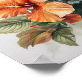 Orange Hibisken Blume Art Print Poster (Ecke)