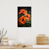 Orange Hibisken Blume Art Print Poster (Küche)