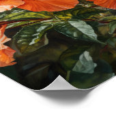 Orange Hibisken Blume Art Print Poster (Ecke)