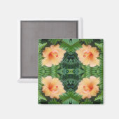 Orange Hibisken Blume Muster Magnet (Vorderseite/Rückseite)