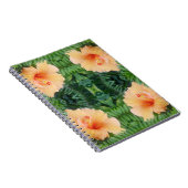 Orange Hibisken Blume Muster Notizblock (Rechte Seite)