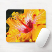 Orange Hibisken Blume Seitenansicht Mousepad (Mit Mouse)