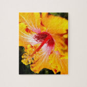 Orange Hibisken Blume Seitenansicht Puzzle (Vertikal)