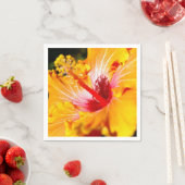 Orange Hibisken Blume Seitenansicht Serviette (Beispiel)