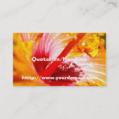 Orange Hibisken Blume Seitenansicht Visitenkarte (Rückseite)