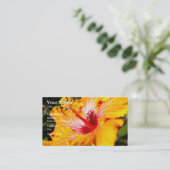 Orange Hibisken Blume Seitenansicht Visitenkarte (Stehend Vorderseite)