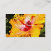 Orange Hibisken Blume Seitenansicht Visitenkarte (Rückseite)