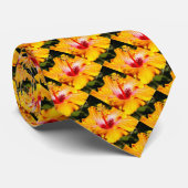 Orange Hibisken Side View Krawatte (Gerollt)