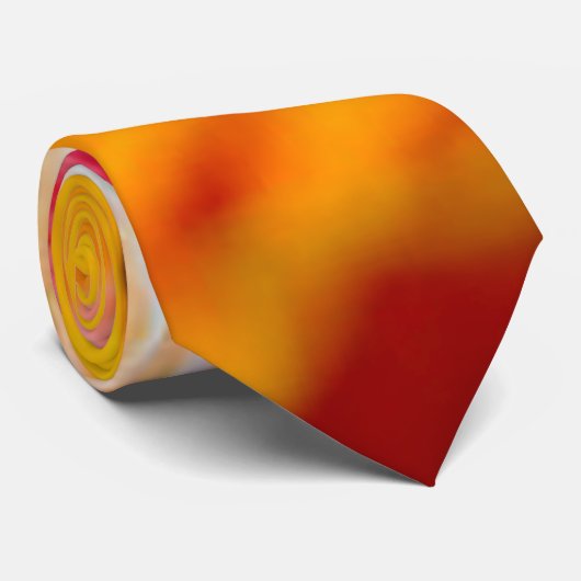 Orange Hibisken Side View Krawatte (Gerollt)