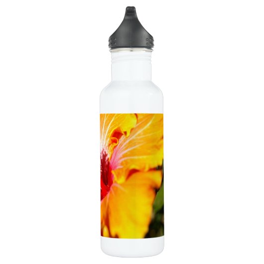 Orange Hibisken Side View Trinkflasche (Rechts)