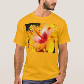 Orange Hibisken Side View Unisex T-Shirt (Vorderseite)