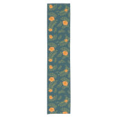Orange Hibisken Tropical Table Runner Kurzer Tischläufer (Vorderseite)