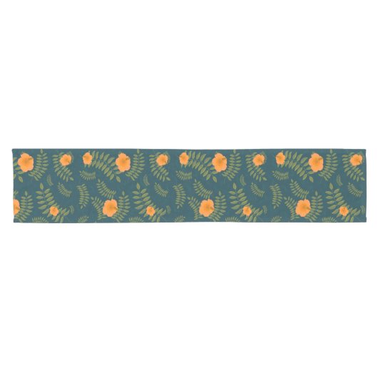Orange Hibisken Tropical Table Runner Kurzer Tischläufer (Horizontal)