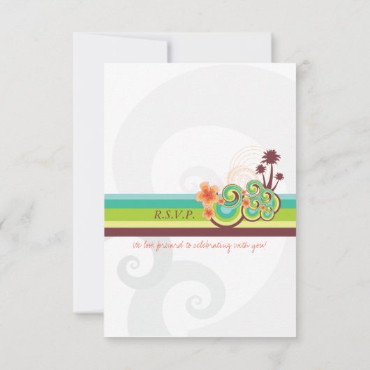 Orange Hibisken UAWG Response Card Tropical Waves Einladung (Rückseite)