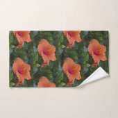 Orange Hibiskus Badhandtuch Set (Handtuch)