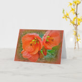 Orange Hibiskus Blume Karte (Gelbe Blume)
