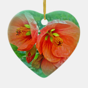 Orange Hibiskus Blume Keramikornament