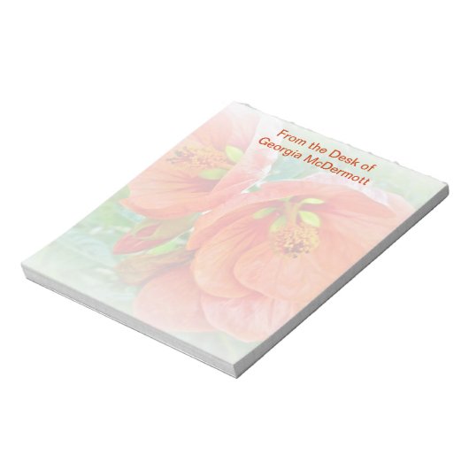 Orange Hibiskus Blume Notizblock (Rotiert)