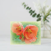 Orange Hibiskus Blume Postkarte (Stehend Vorderseite)