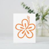 Orange Hibiskus Blume Postkarte (Stehend Vorderseite)