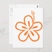 Orange Hibiskus Blume Postkarte (Vorne/Hinten)