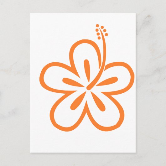 Orange Hibiskus Blume Postkarte (Vorderseite)