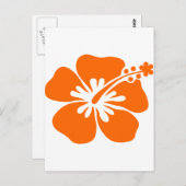 Orange Hibiskus Blume Postkarte (Vorne/Hinten)