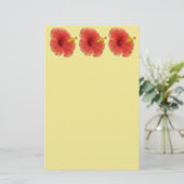 Orange Hibiskus Blume Tropenflora Briefpapier (Stehend Vorderseite)
