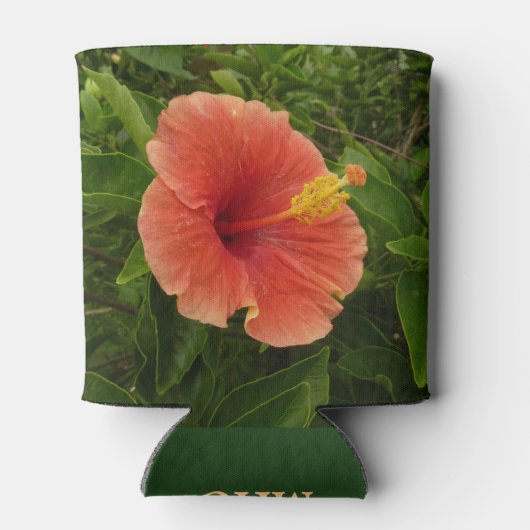Orange Hibiskus Blume Tropenflora Dosenkühler (Rückseite)