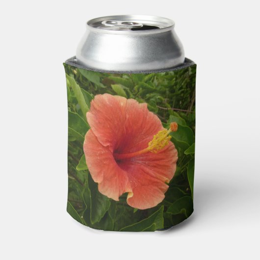 Orange Hibiskus Blume Tropenflora Dosenkühler (Kanne Rückseite)