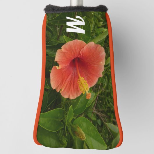 Orange Hibiskus Blume Tropenflora Golf Headcover (Rotieren 90)