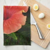 Orange Hibiskus Blume Tropenflora Handtuch (Viertel Falte)