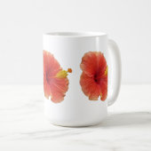 Orange Hibiskus Blume Tropenflora Kaffeetasse (VorderseiteRechts)