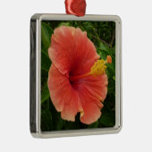 Orange Hibiskus Blume Tropenflora Ornament Aus Metall (Rechts)