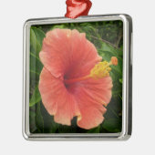 Orange Hibiskus Blume Tropenflora Ornament Aus Metall (Links)