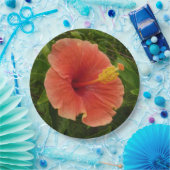 Orange Hibiskus Blume Tropenflora Pappteller (Party)