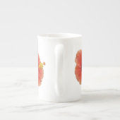 Orange Hibiskus Blume Tropenflora Porzellantasse (Rückseite)