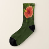 Orange Hibiskus Blume Tropenflora Socken (Links - Außen)
