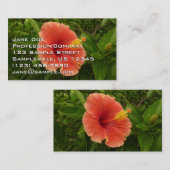 Orange Hibiskus Blume Tropenflora Visitenkarte (Vorne/Hinten)